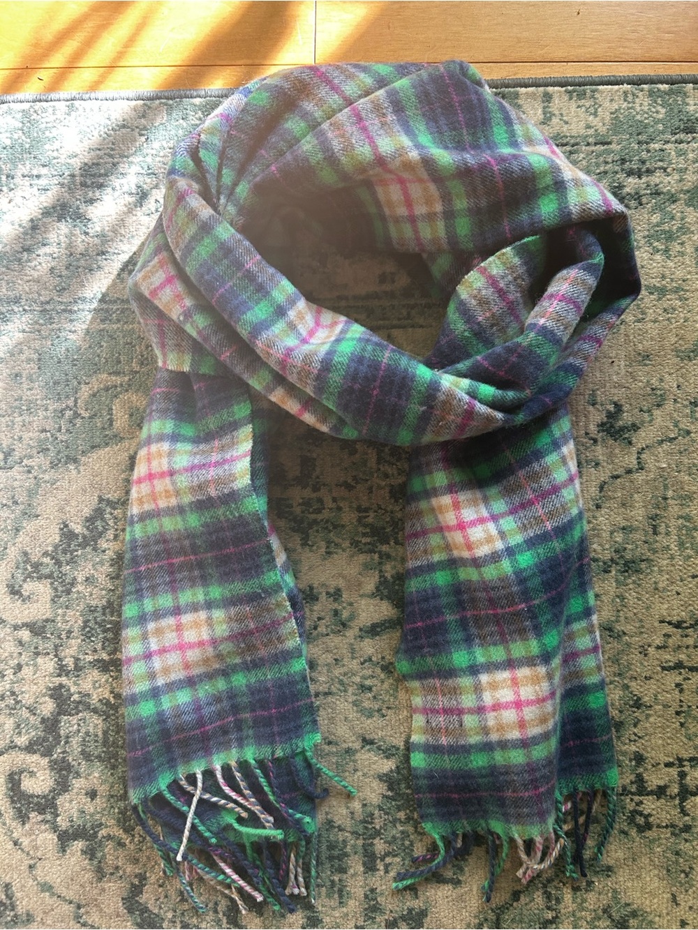 J Crew Plaid Fringe Blanket Scarf Large